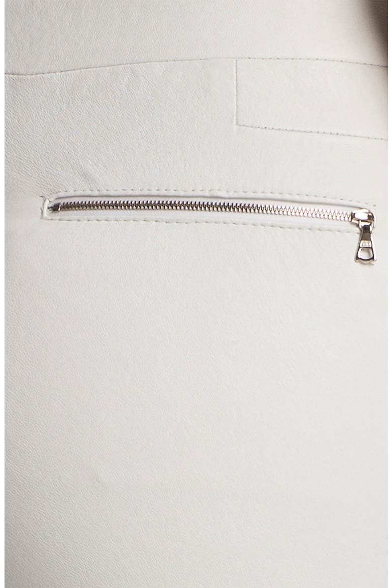 'Claudette' Stretch Leather Pants, Alternate, color, WHITE