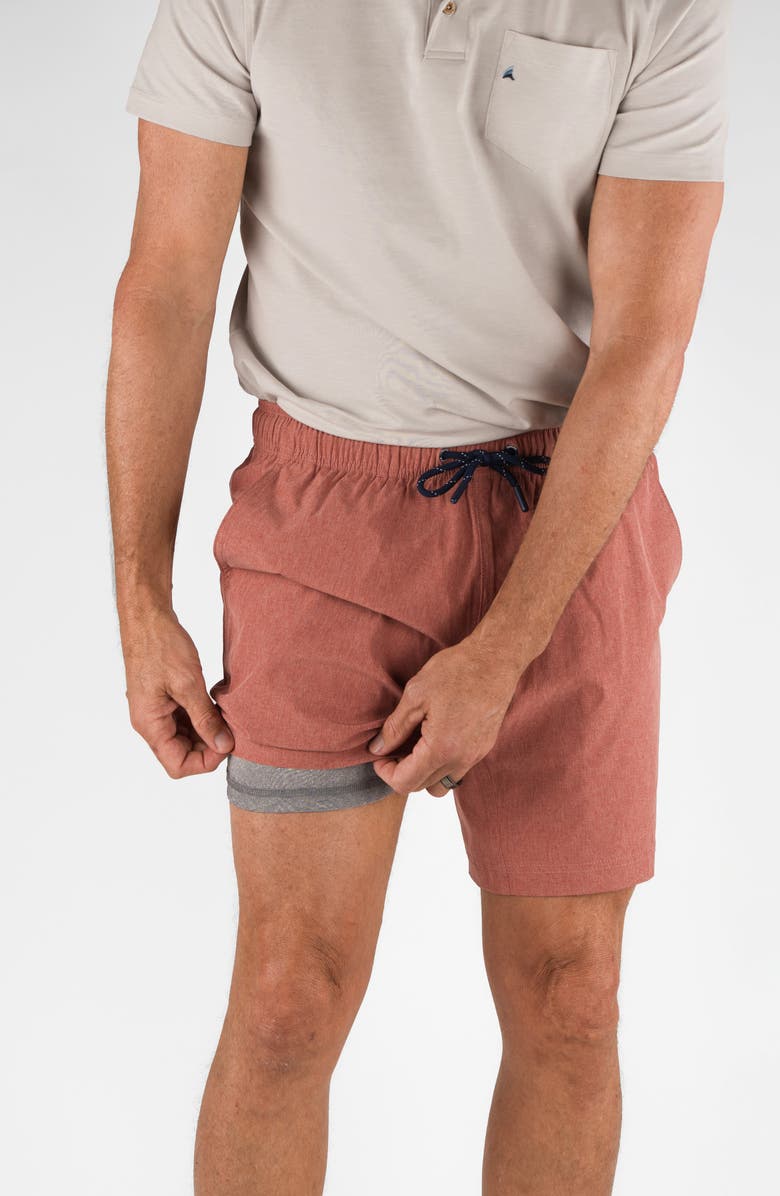 Tailor Vintage Hybrid 4-Way Stretch Swim Shorts, Alternate, color, Canyon Red