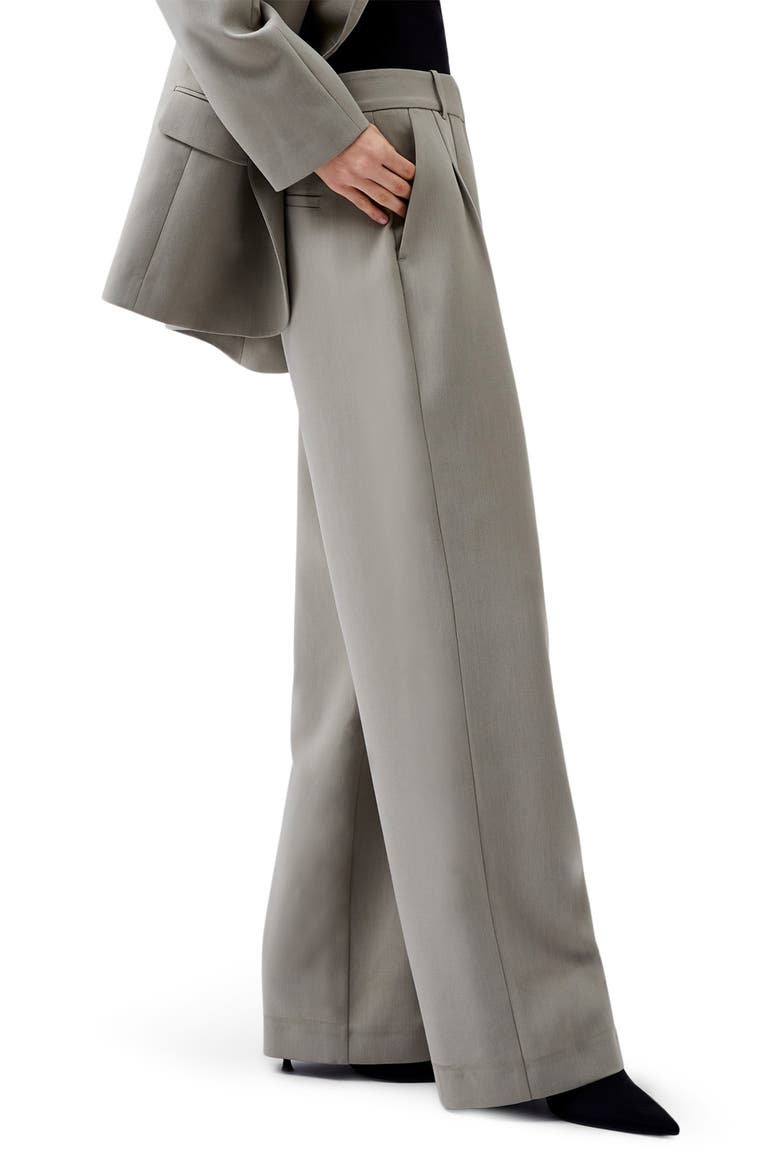 Azra Wide Leg Twill Pants, Alternate, color, LIGHT OLIVE
