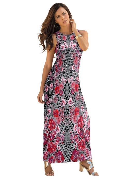 Plus Size Sleeveless Crew Neck Maxi Dress