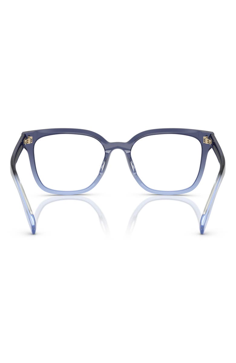 Tory Burch 53mm Square Optical Glasses, Alternate, color, Blue Gradient