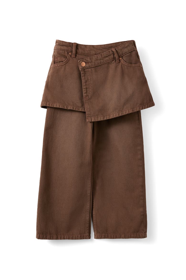 Kid's Super Wide Leg Skirt Denim Jean, Main, color, Hamilton Brown