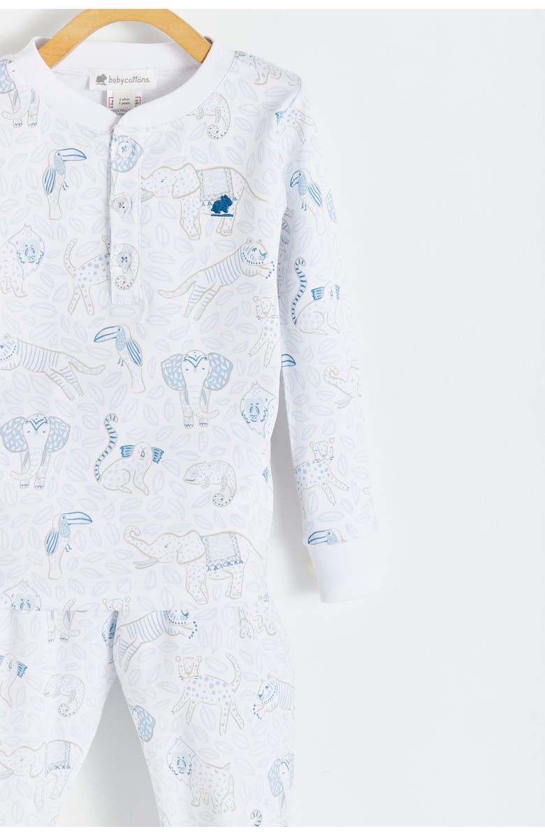 Babycottons Premium Peruvian Pima Cotton Manji Snug Fit Long Pajama Set for Toddler, Alternate, color, Blue