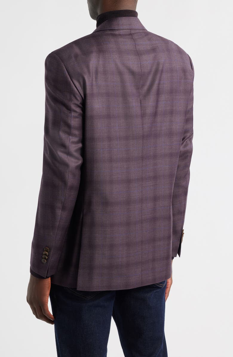 Peter Millar Flynn Classic Fit Ombré Check Wool Sport Coat, Alternate, color, Dark Red