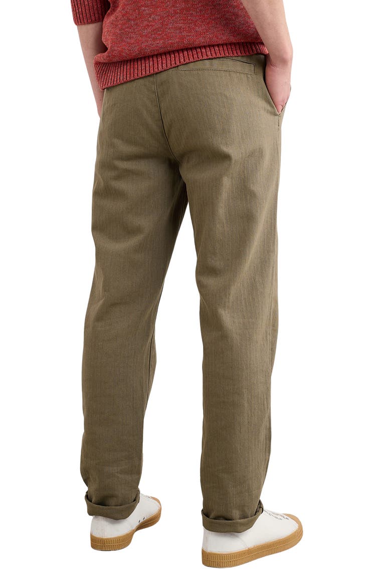 Helmsman Pleated Linen & Organic Cotton Herringbone Pants, Alternate, color, RIVERBED