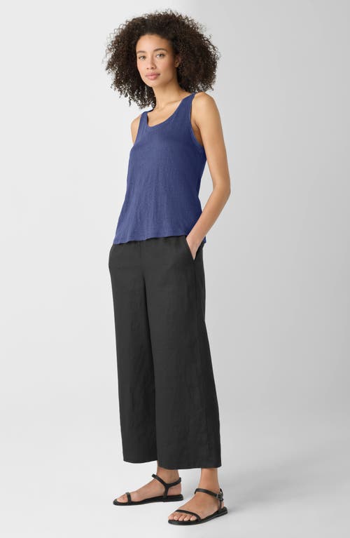 Eileen Fisher Scoop Neck Slim Fit Silk Tank Top In Bluette
