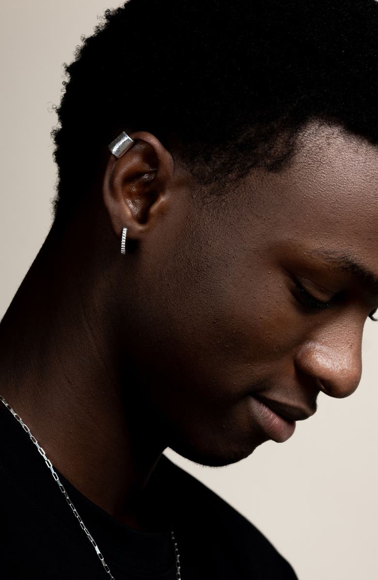 Dower & Hall Men's Small Humbug Hoops, Alternate, color, Sterling Silver