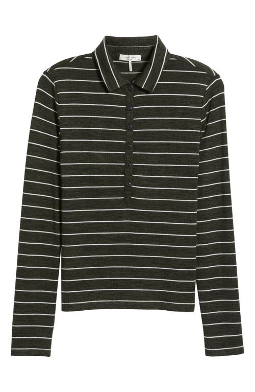 Rag & Bone The Knit Stripe Long Sleeve Polo
