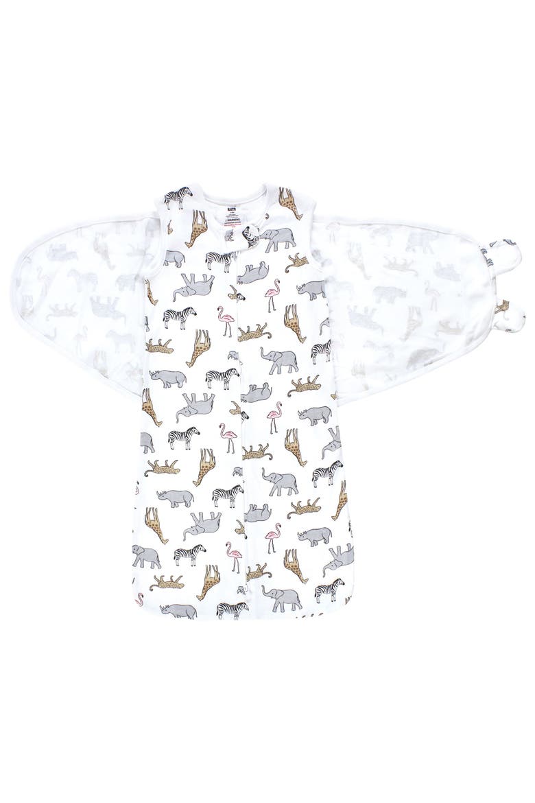 Swaddle-to-Sack Sleeper, Alternate, color, Modern Pink Safari