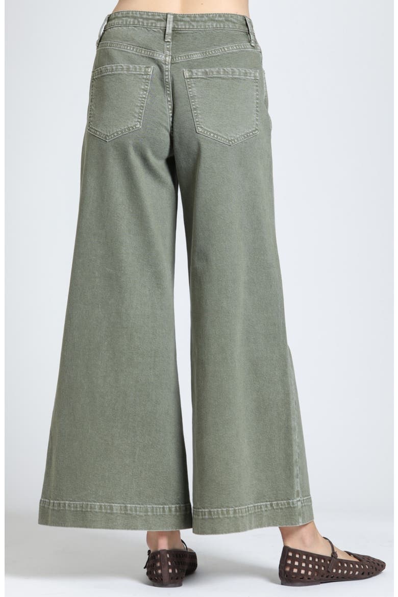 Godet Wide Leg Jeans, Alternate, color, OLIVE