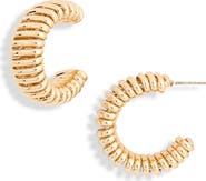 NORDSTROM RACK Ribbed Hoop Earrings