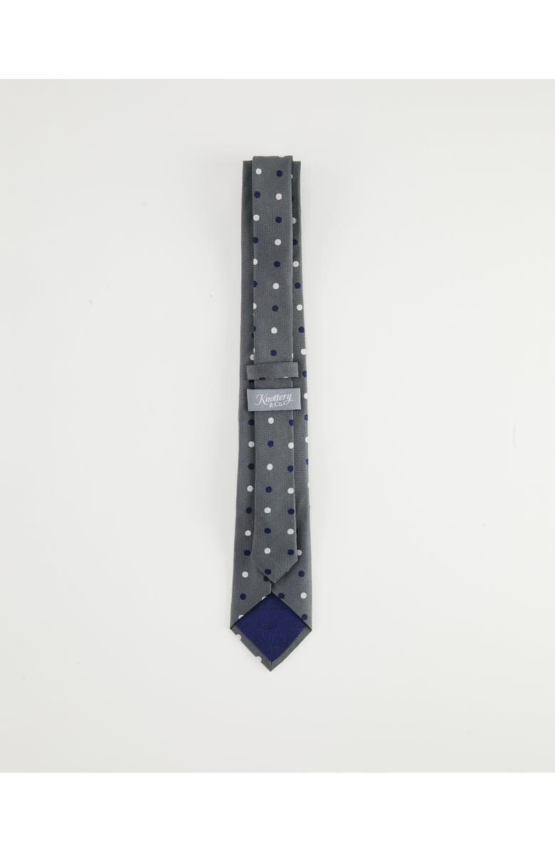 Knottery & Co Polka Dot Silk Jacquard Tie, Alternate, color, Grey