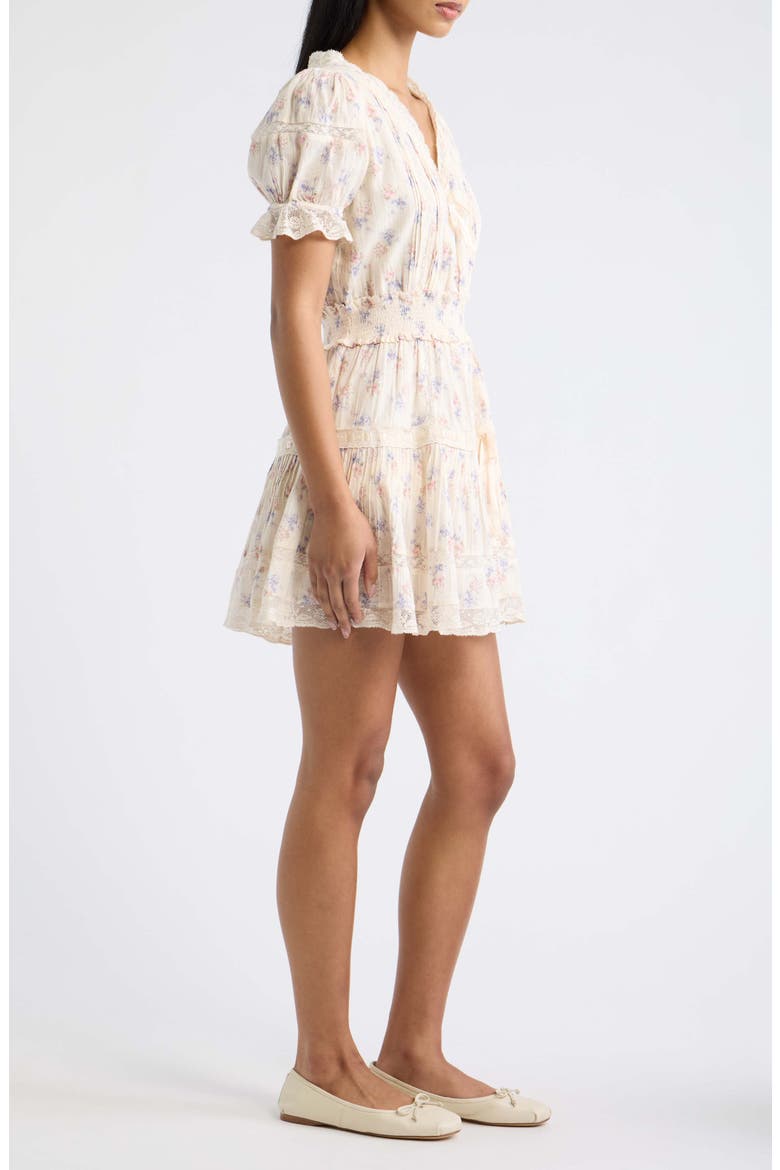 Devella Lace Trim Minidress, Alternate, color, ANTIQUE VANILLA