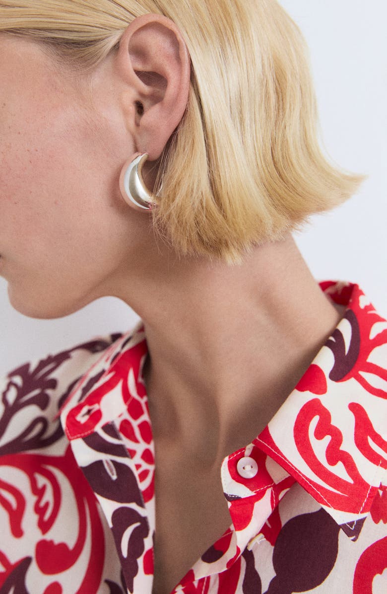 MANGO Print Shirt, Alternate, color, Off White