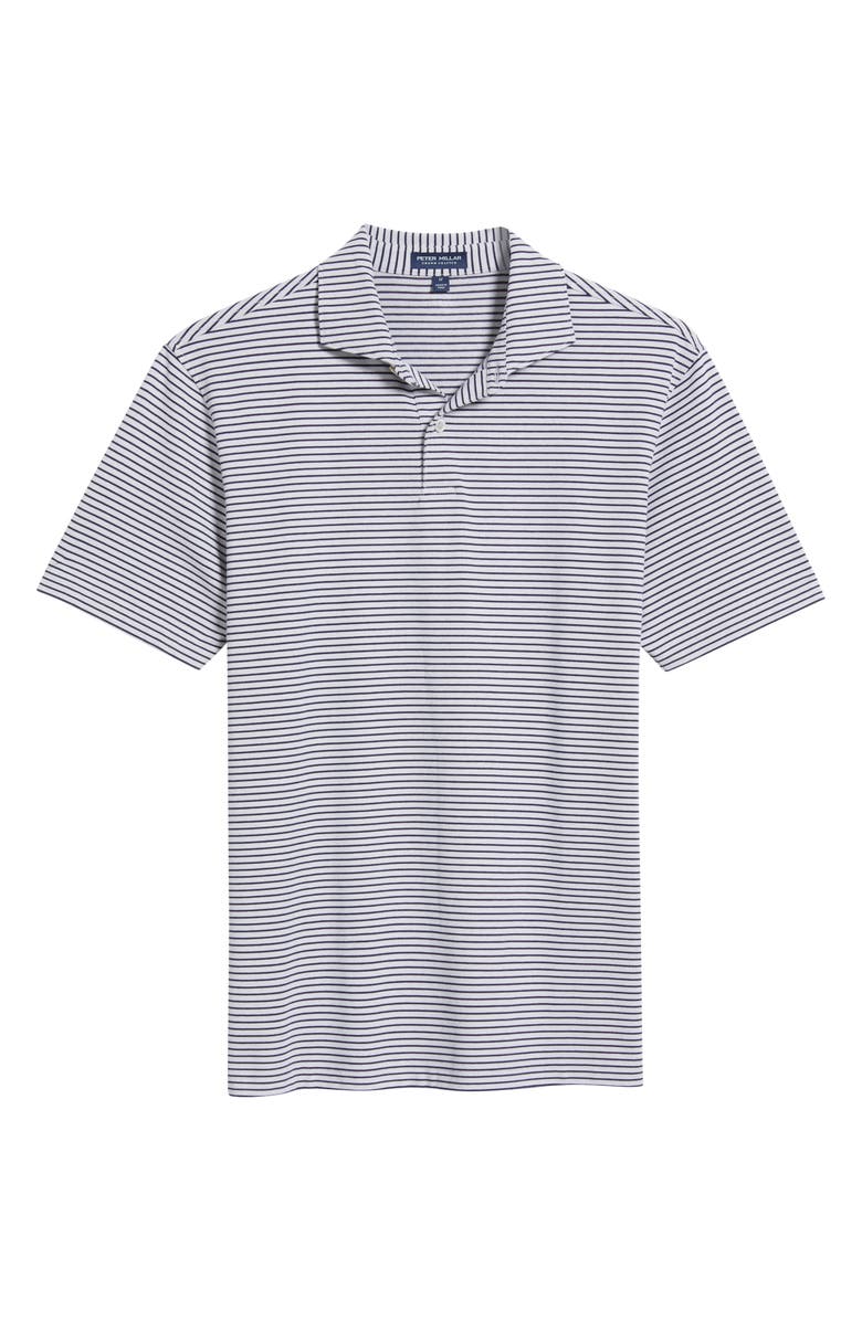 Peter Millar Crown Crafted Albatross Stripe Pima Cotton Blend Polo, Alternate, color, Gale Grey