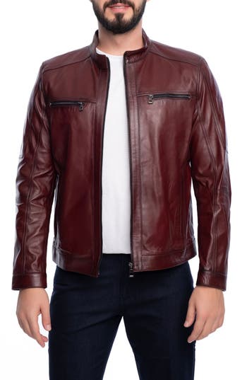 Vellapais Soft Leather Jacket In Burgundy