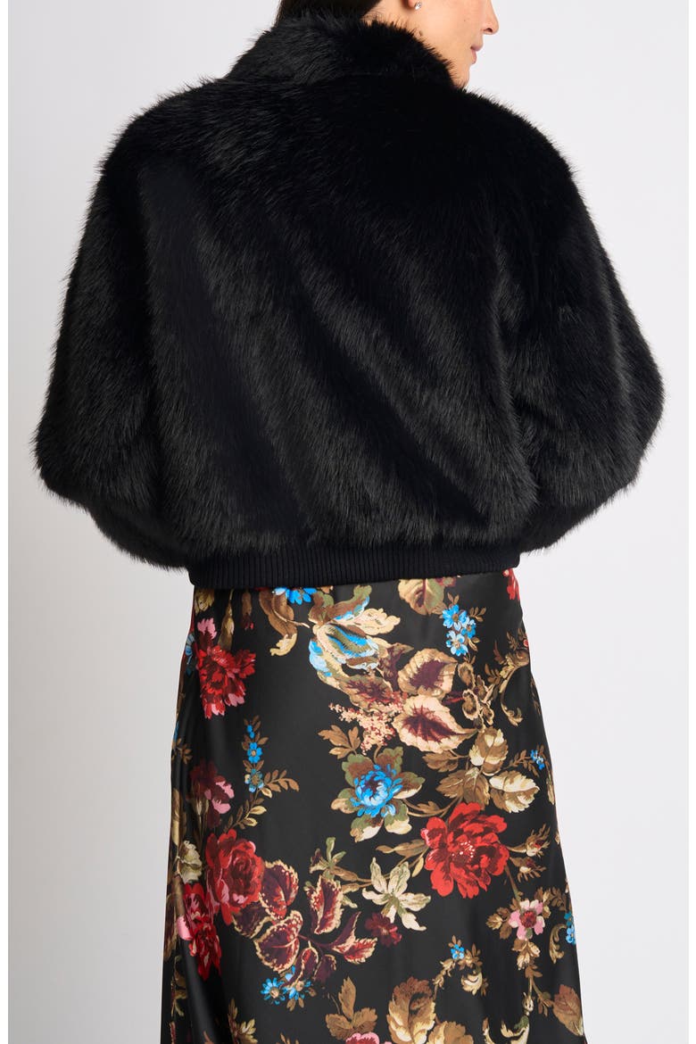 Faux Fur Bomber Jacket, Alternate, color, RICH BLACK 060
