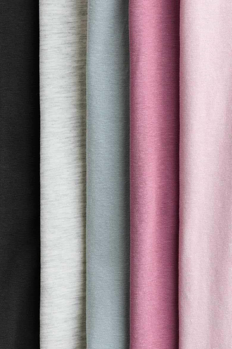 5-pack Cotton Leggings, Alternate, color, Light dusty pink/plum purple