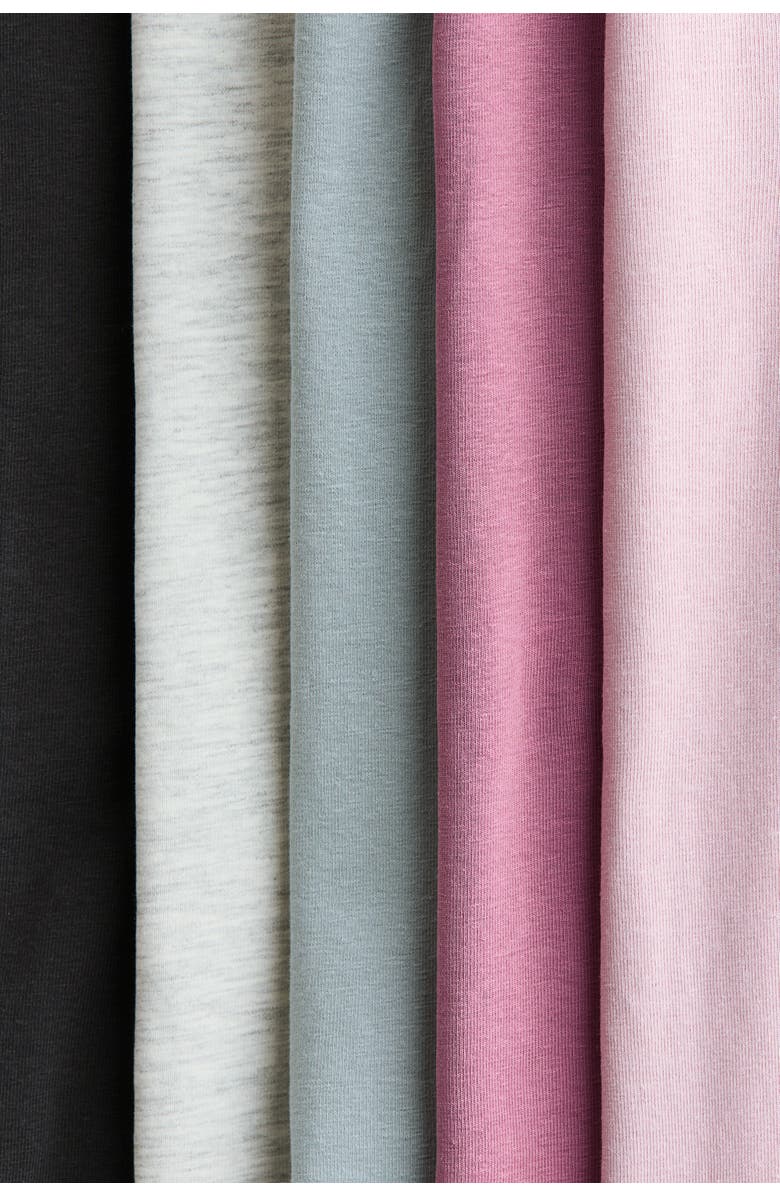 H&M 5-pack Cotton Leggings, Alternate, color, Light Dusty Pink/Plum Purple