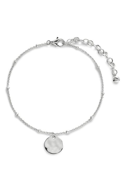 Blue Sodalite Bracelet with Weave Design Stations Rhodium on Silver Adjustable