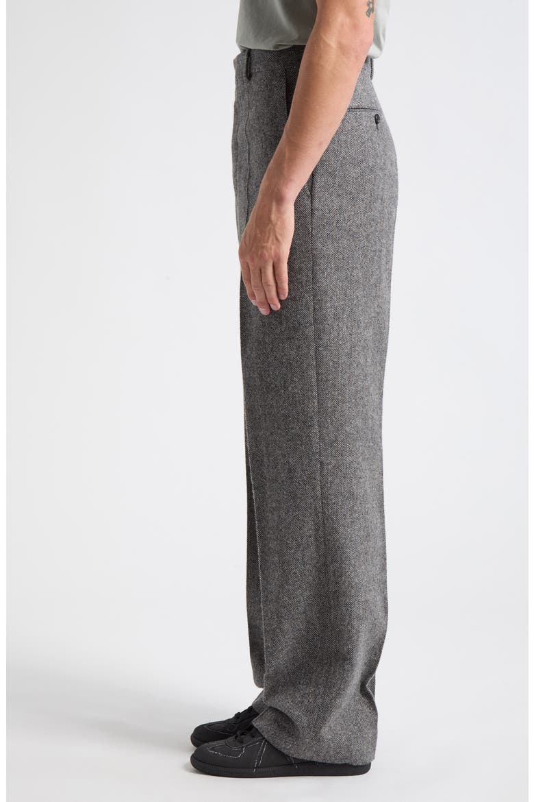 Herringbone Wool Tailored Trousers, Alternate, color, GREY
