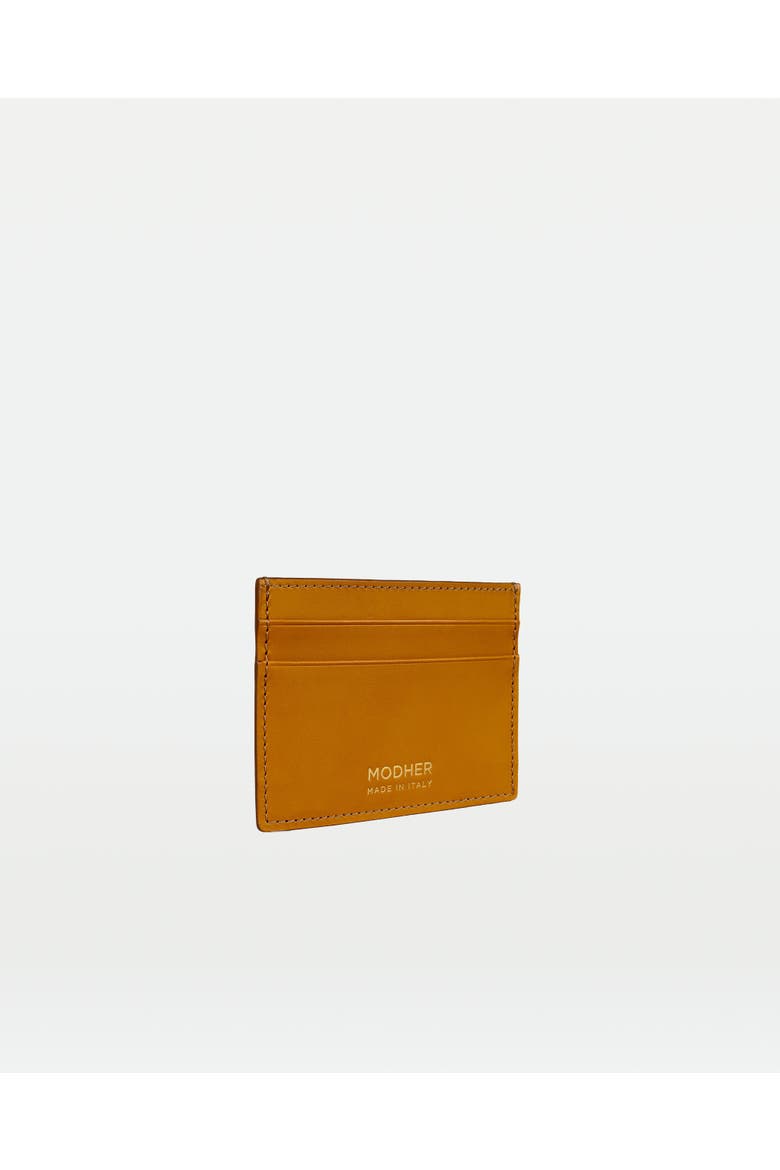 Credit Card Slip In Vegetable Tanned Leather, Main, color, Yellow Malto