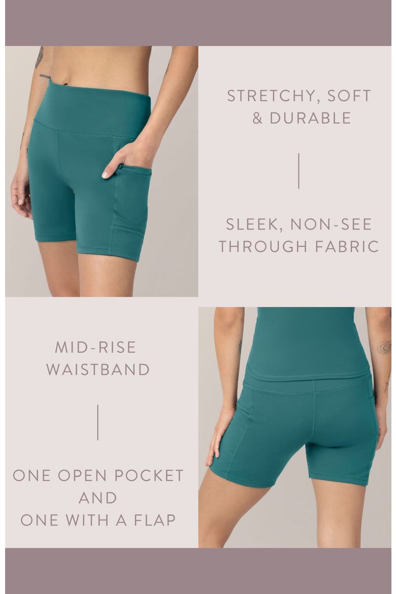 Stevie Active Postpartum Bike Short, Alternate, color, Teal
