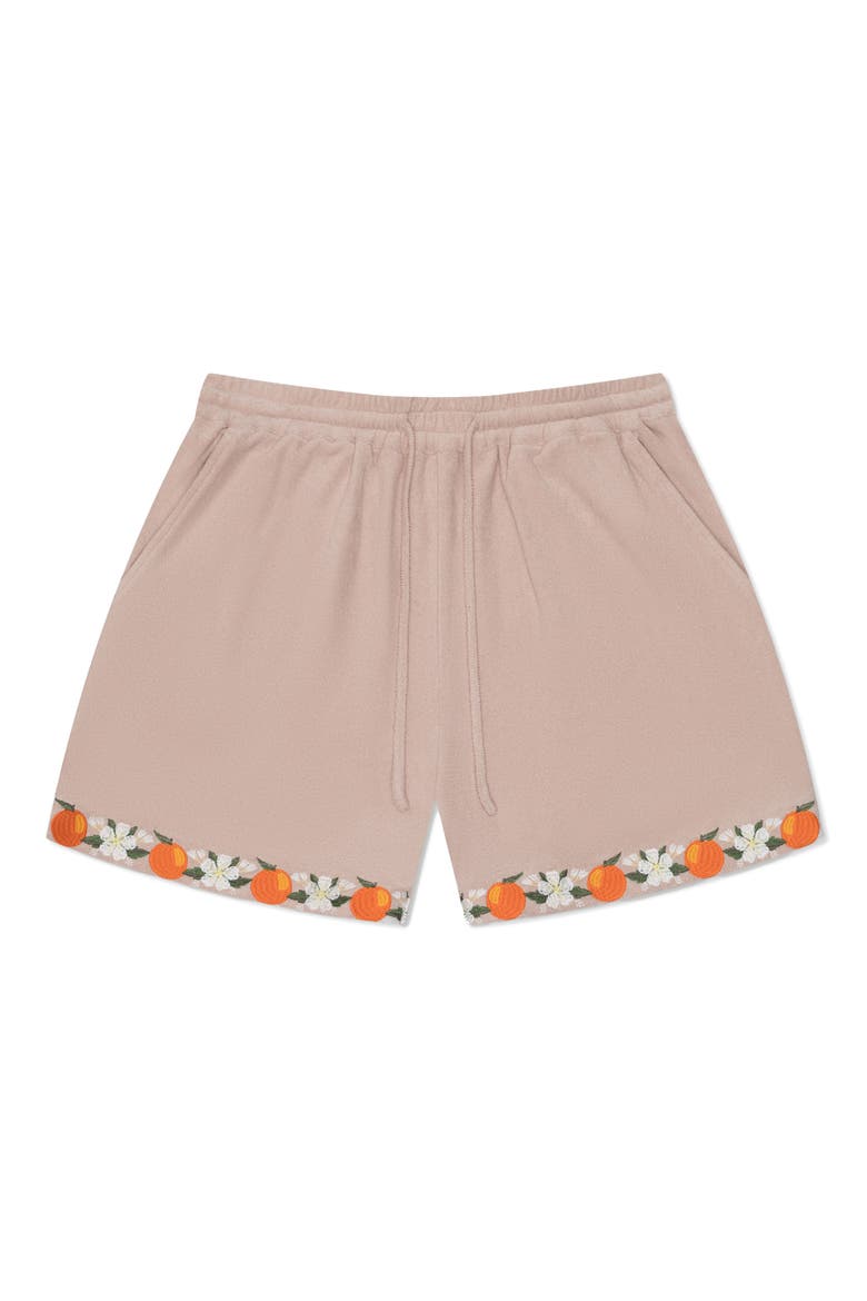 Orange Terry Cloth Shorts, Alternate, color, TAN/ ORANGE MULTI