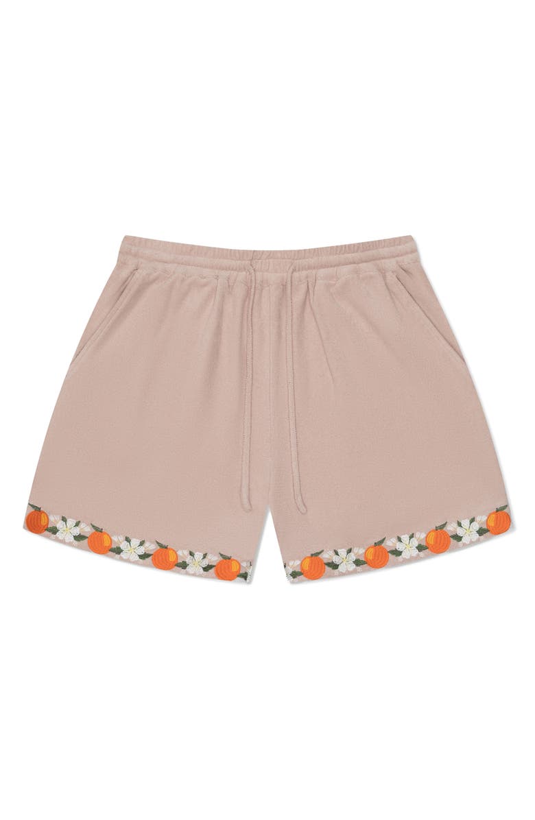 MAVRANS Orange Terry Cloth Shorts, Alternate, color, Tan/ Orange Multi