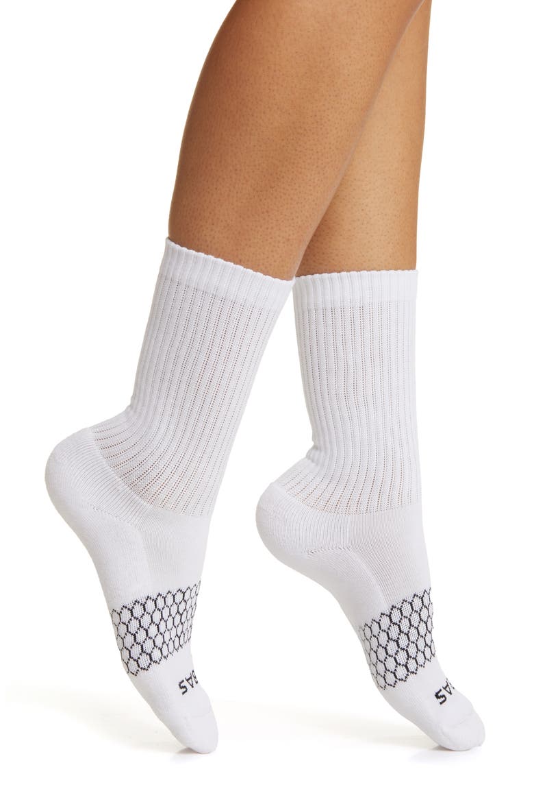 Solids Calf Socks, Main, color, WHITE