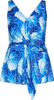 City Chic Serena Twist Floral Tank