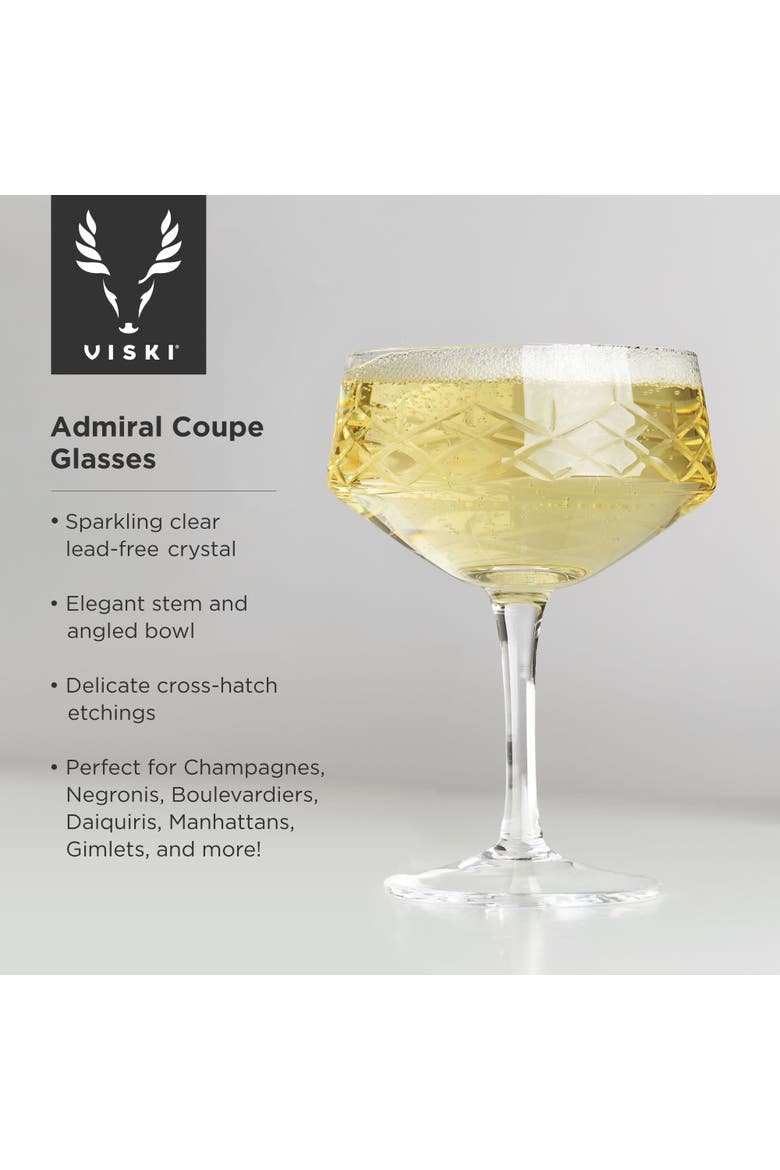 Admiral Crystal Coupe Glasses Set of 2, Alternate, color, Clear