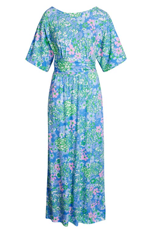 Lilly Pulitzer ® Parigi Floral Maxi Dress In Sunwashed Blue Plumes In Bloom