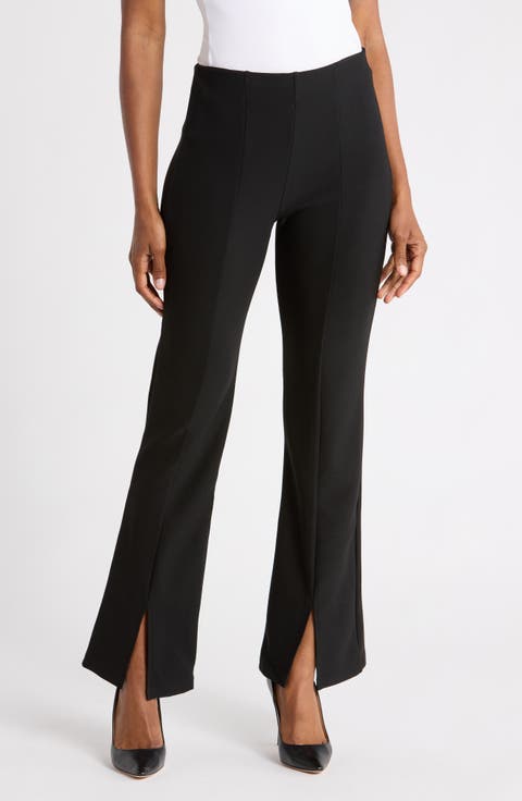 Pintuck High Waist Flare Leg Pants