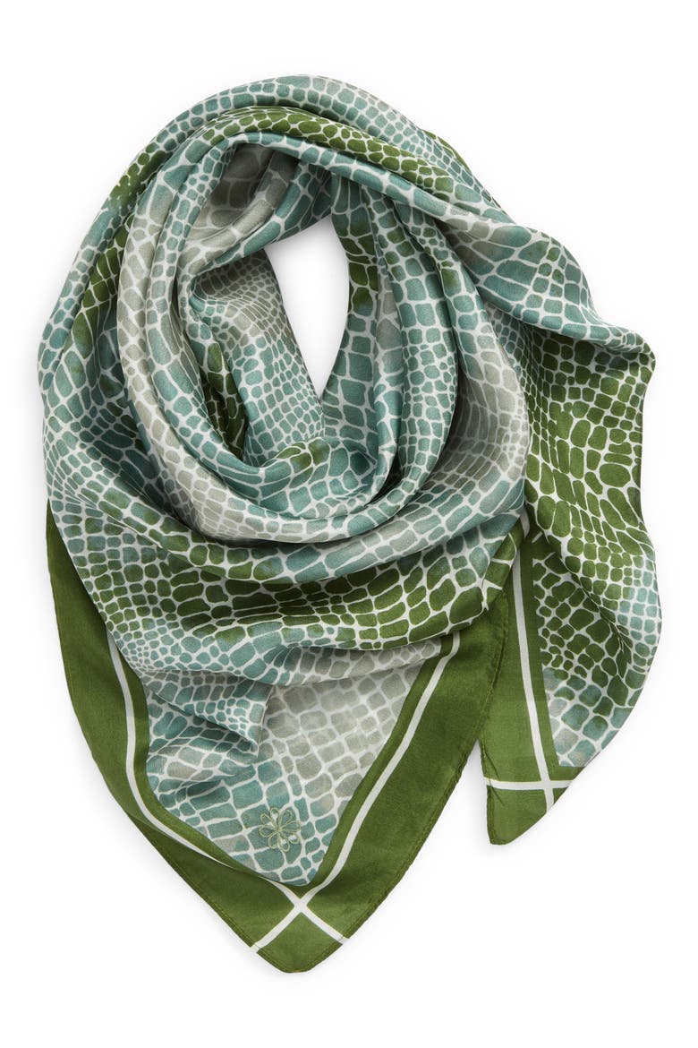 Henna & Hijabs Silk Hijab, Alternate, color, GREEN BRONZE SNAKE