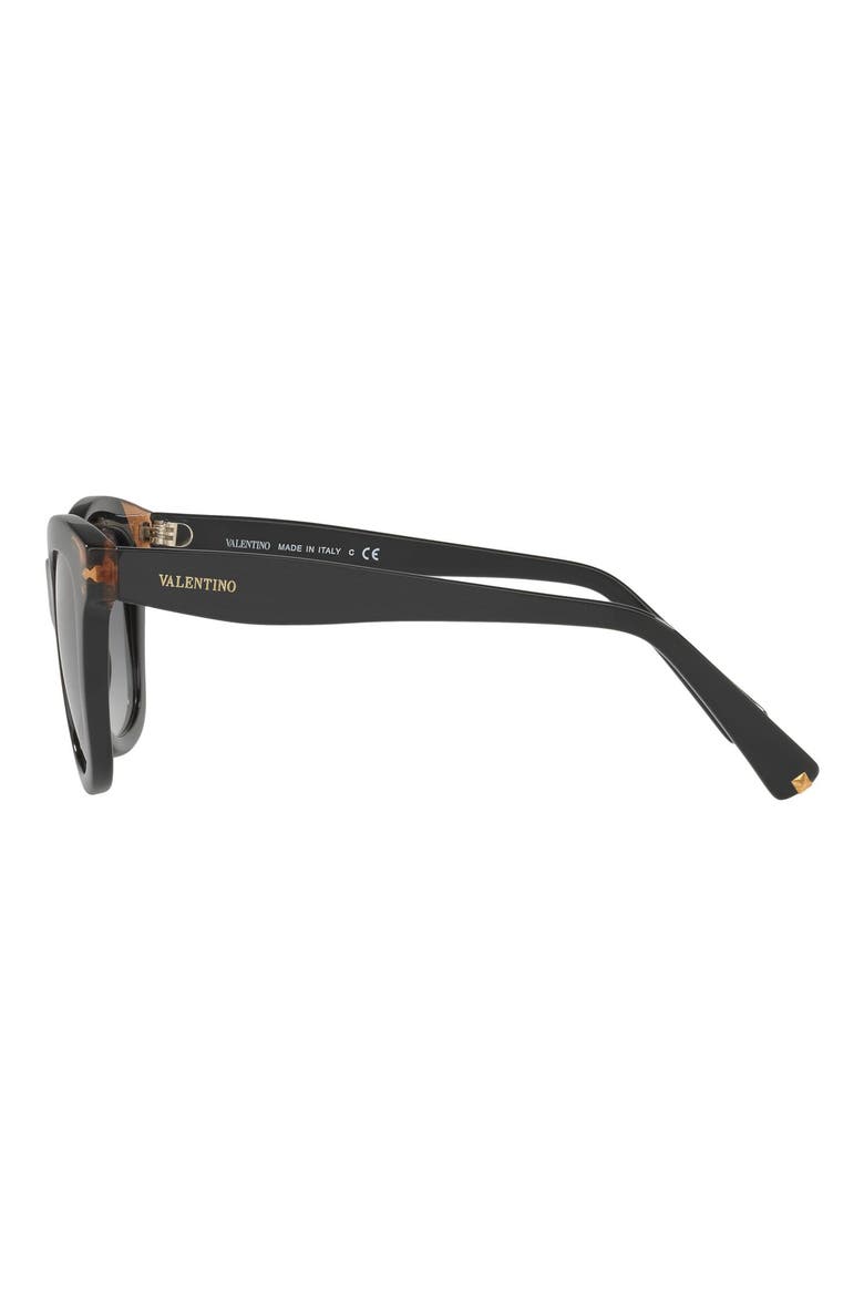 52mm Cat Eye Sunglasses, Alternate, color, BLACK BEIGE / SMOKE