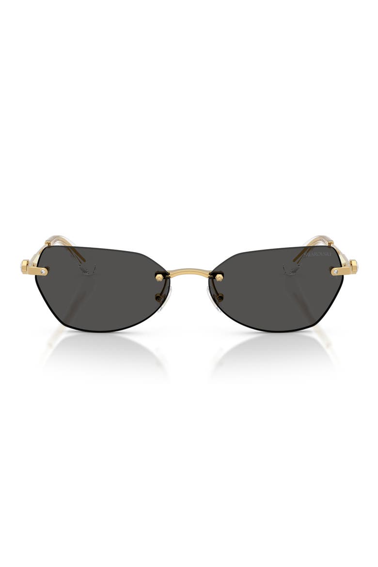 58mm Irregular Sunglasses, Main, color, GOLD / DARK GREY