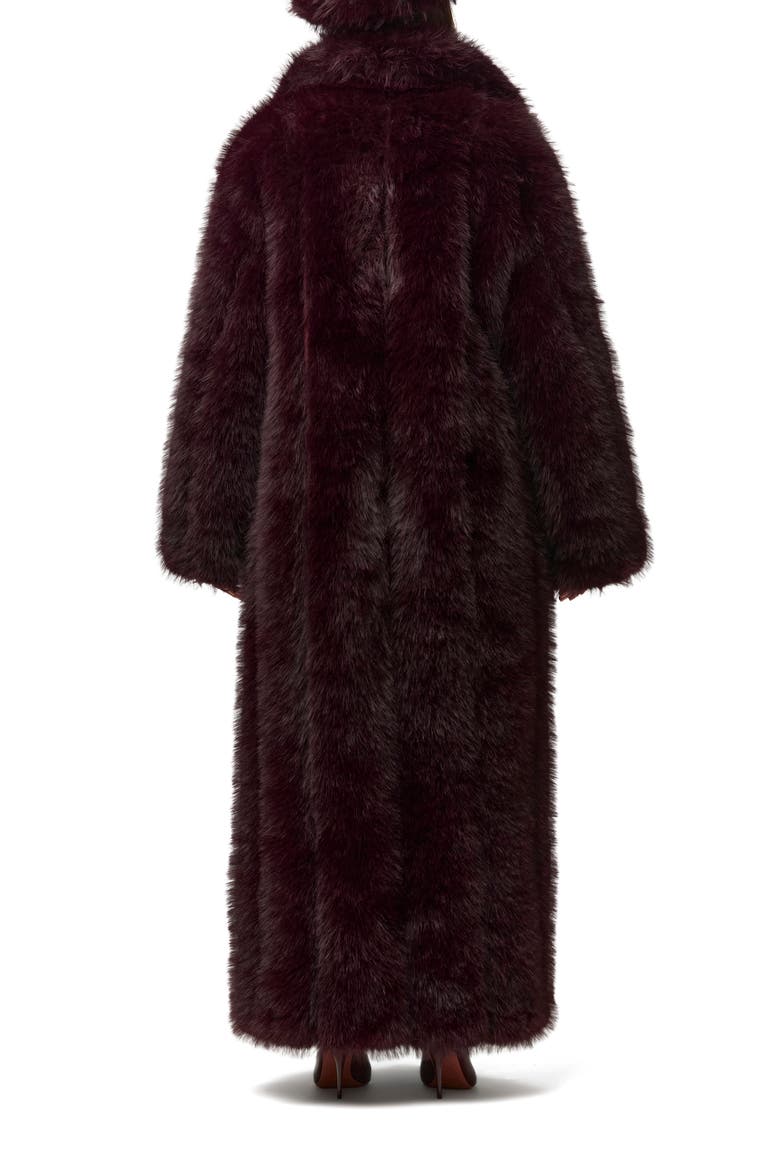 Pelted Faux Fur Coat, Alternate, color, BORDEAUX