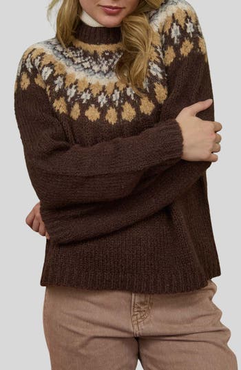 Blu Pepper Fair Isle Sweater In Brown