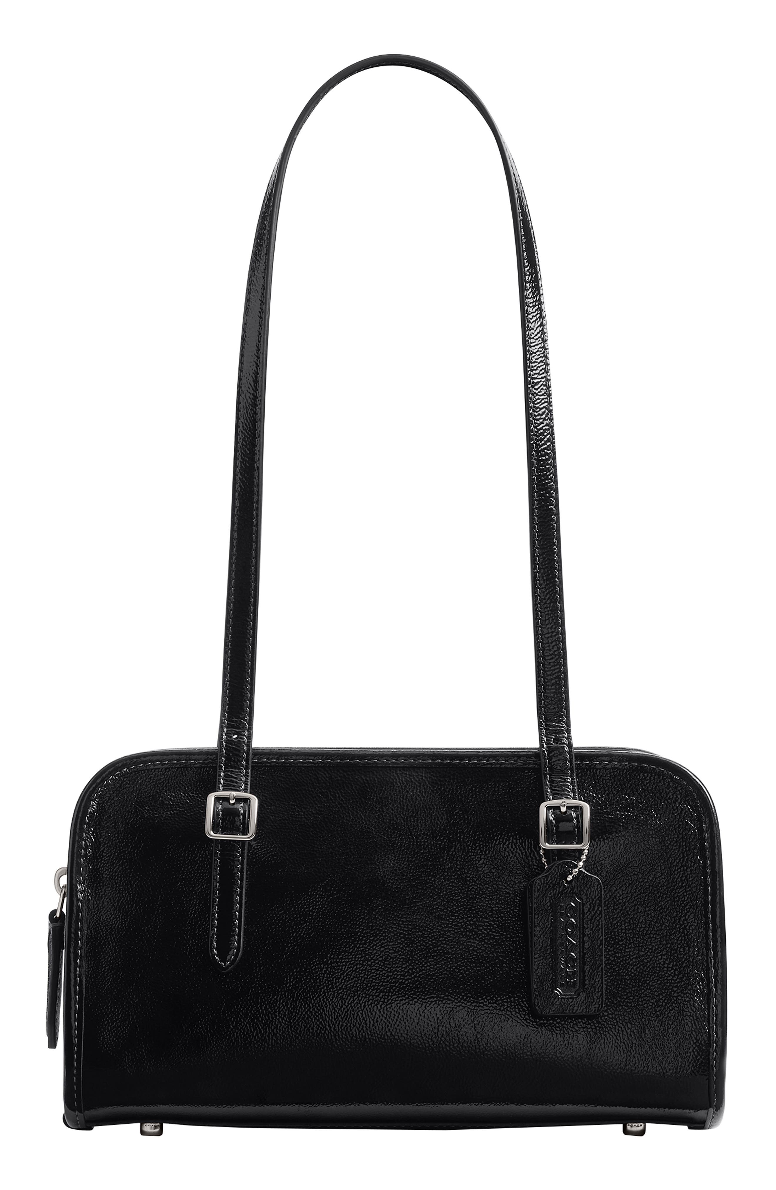 COACH The Coach Originals Crinkle Patent Leather Swing Zip Satchel, Main, color, 