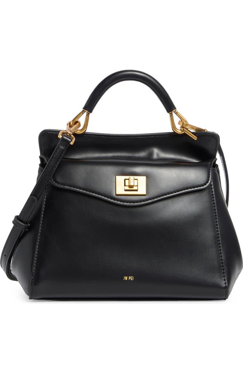 JW PEI Lucia Faux Leather Top Handle Bag, Main, color, Black