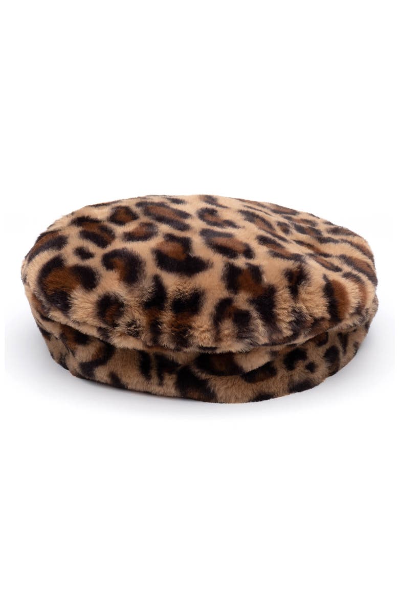 Mishka Faux Fur Beret, Main, color, CAMEL/ BROWN
