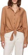 Sanctuary More Love Tie Front Linen Blend Top