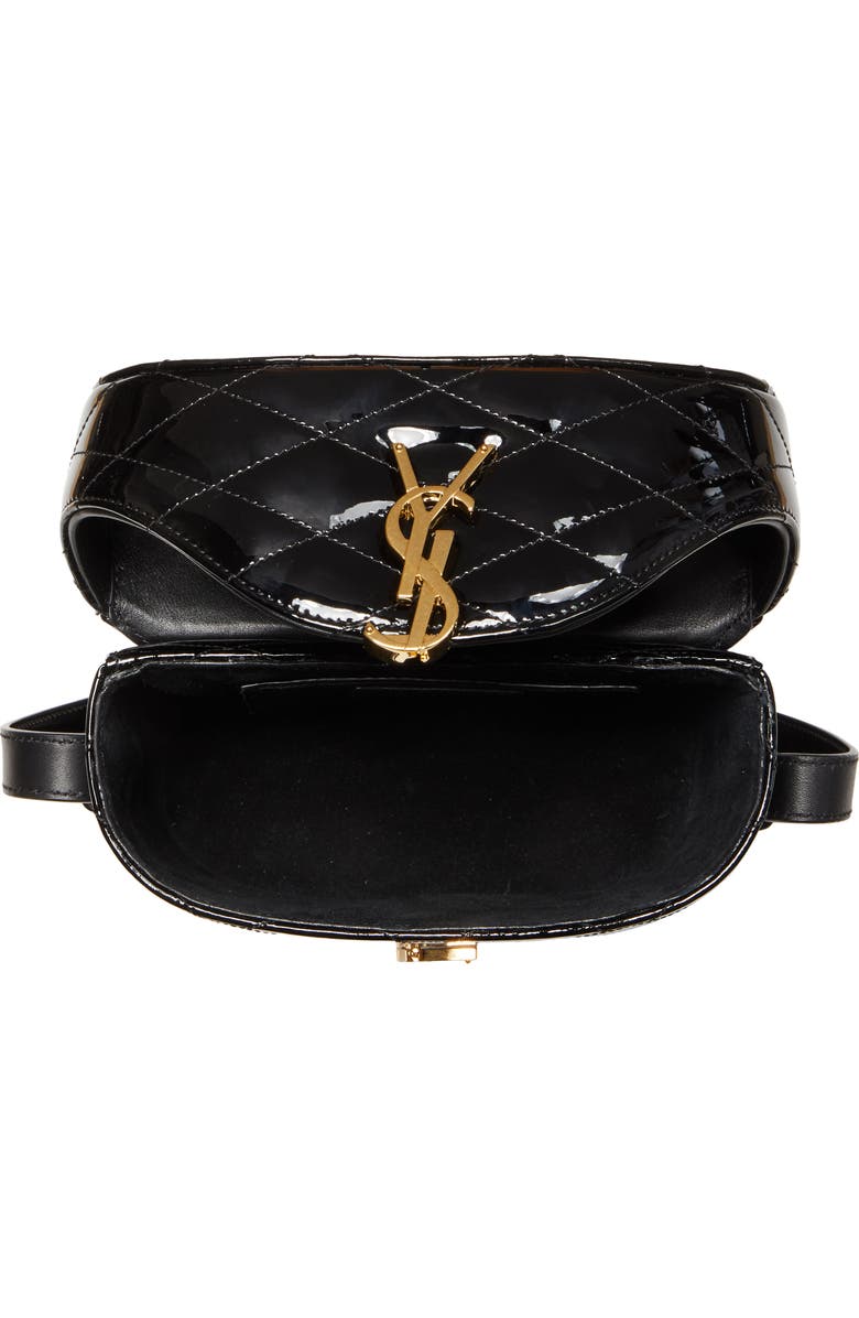 Saint Laurent Logo Quilted Patent Leather Camera Crossbody Bag, Alternate, color,