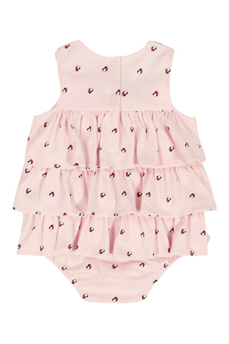 Ruffle Piquè Bodysuit & Headband Set, Alternate, color, DARK PINK