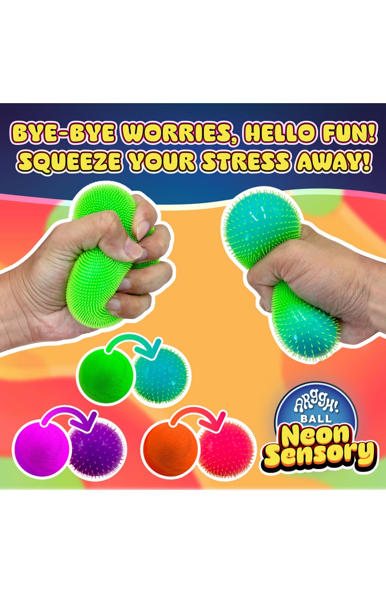 Power Your Fun 3-Pack Neon Sensory Squish Balls, Alternate, color, Multi Color