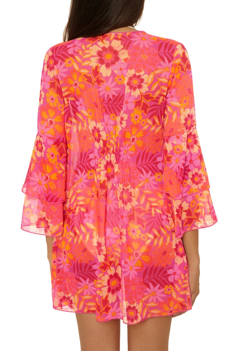 Becca Copacabana Chiffon Cover-Up Tunic, Alternate, color, Pink Multi