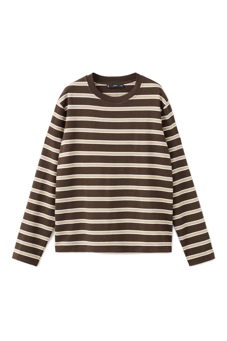 Stripe Long Sleeve T-Shirt, Alternate, color, BROWN