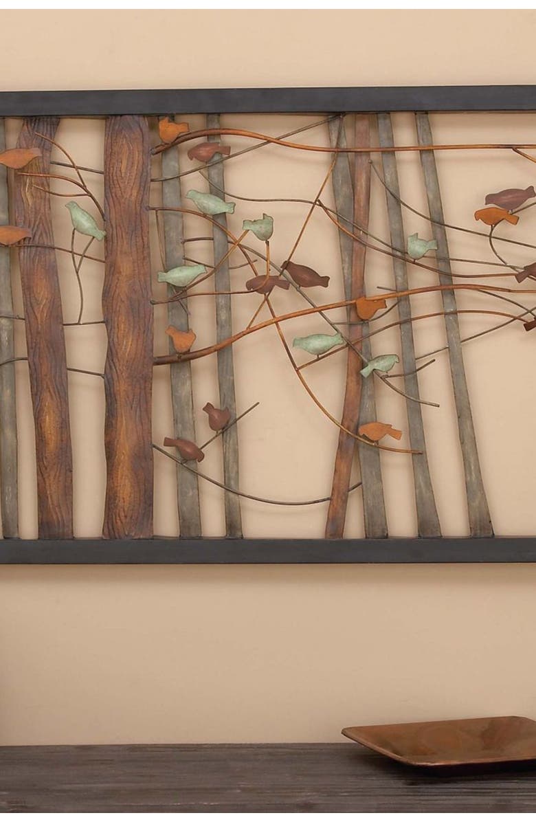 SONOMA SAGE HOME Multicolor Metal Bird Wall Decor with Wood Detailing, Alternate, color, 