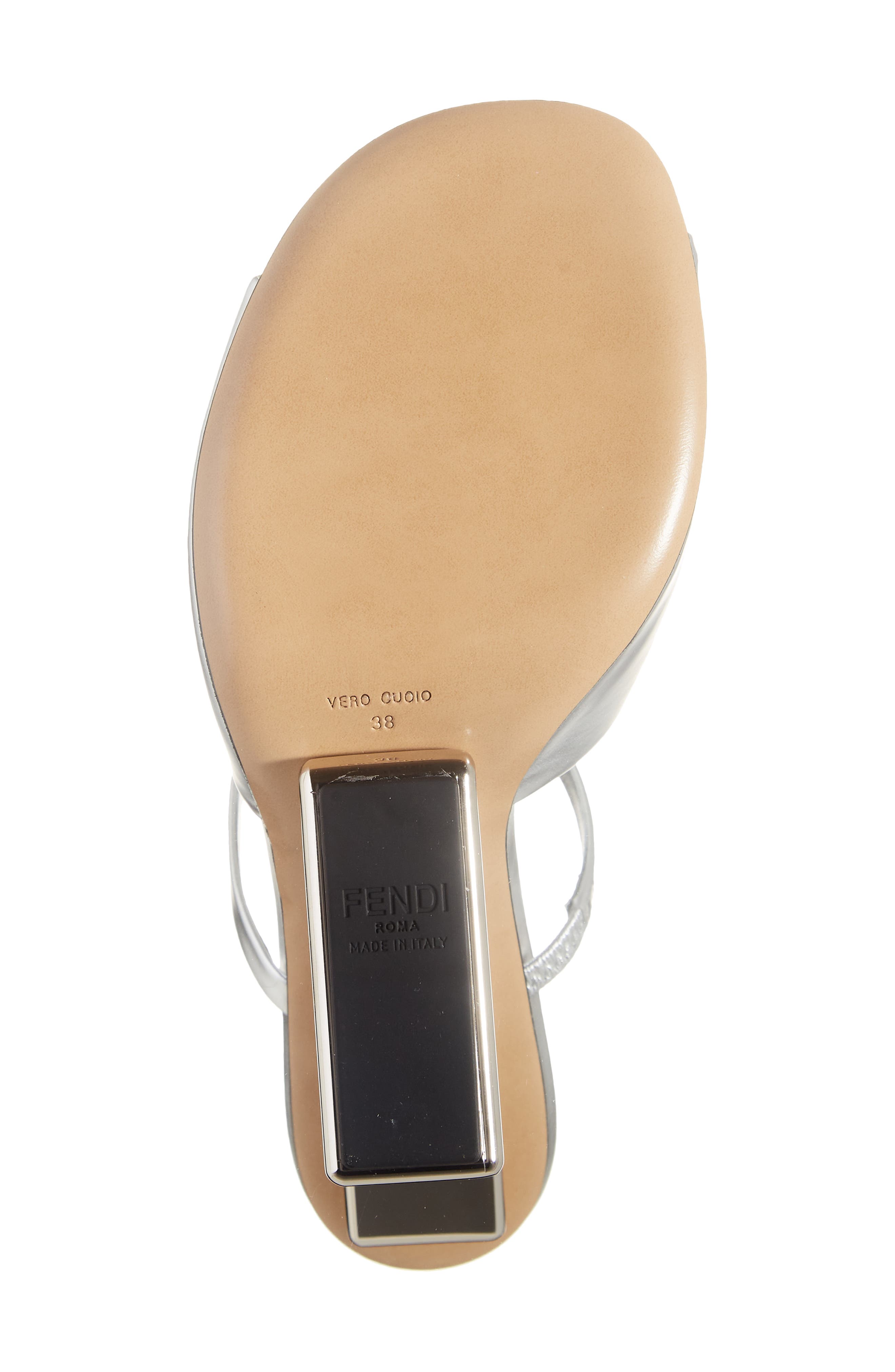 Fendi First Metal Sandal, Alternate, color, 